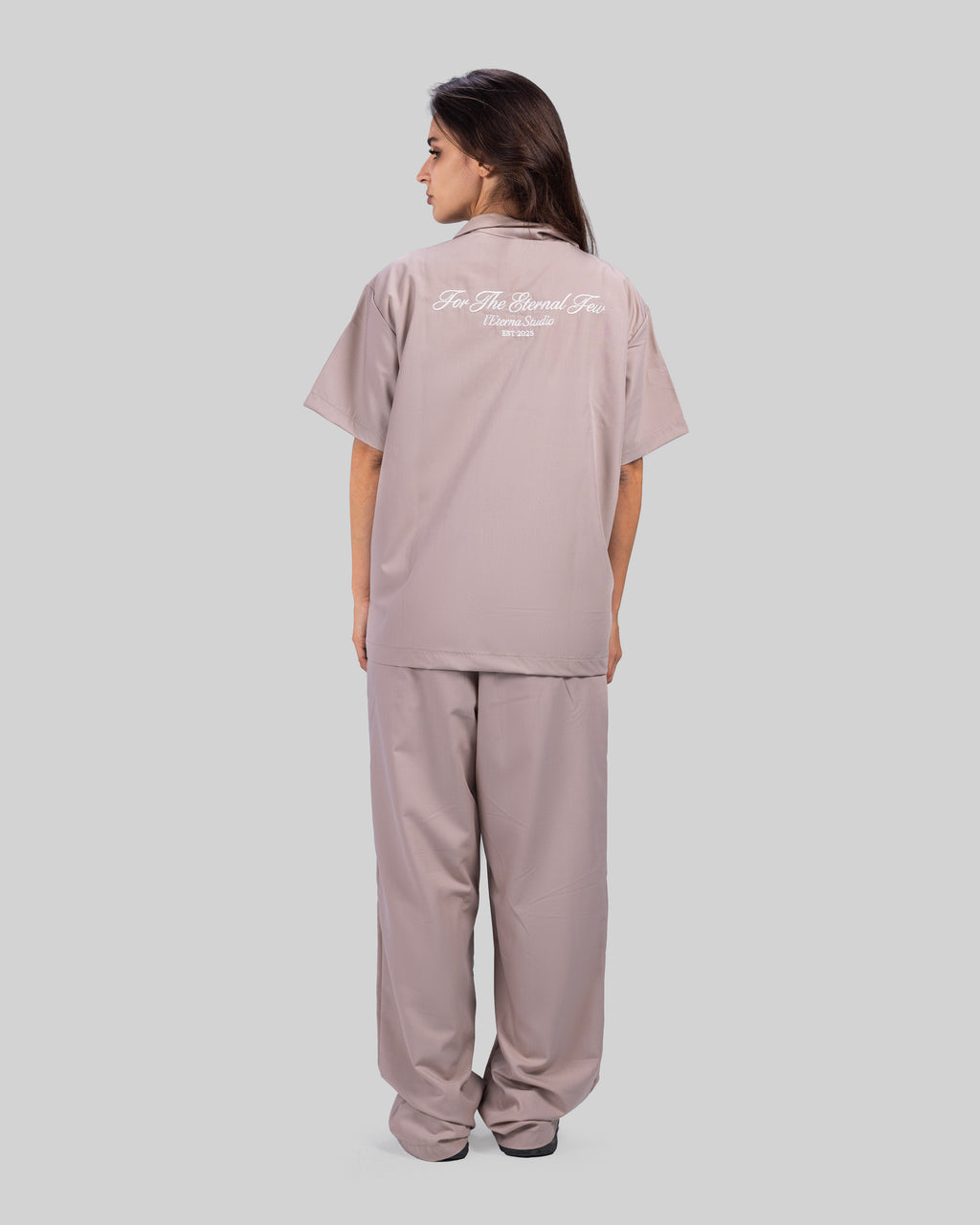 Classic Light Blue Casual Set | Relaxed Fit | Button-Up Shirt & Wide-Leg Pants