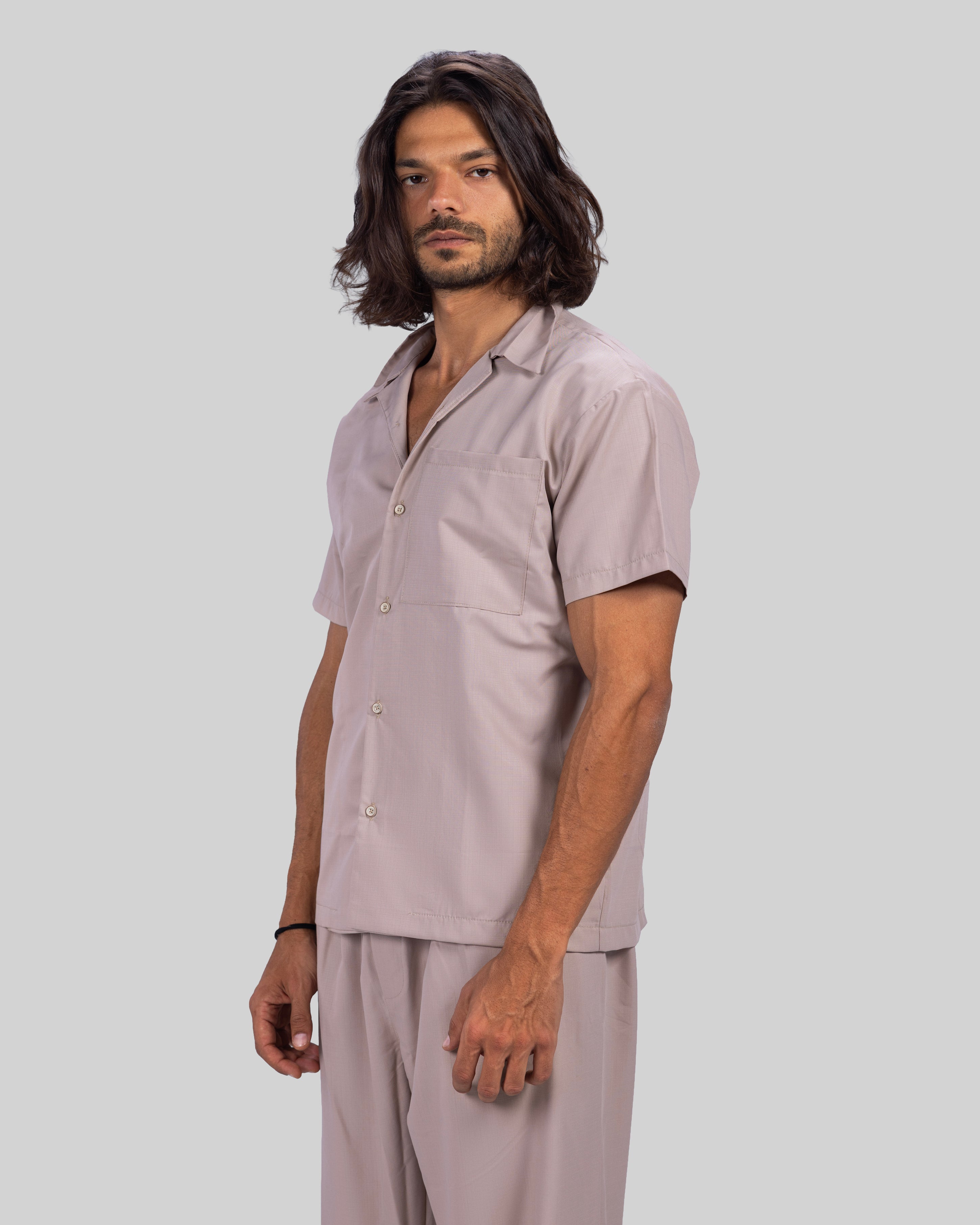 Classic Relaxed Short Sleeve Shirt | Button-Up Casual Shirt | Minimal Everyday Style